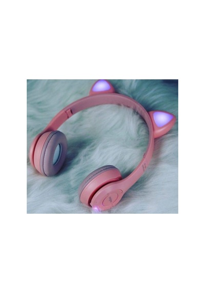 P47m Bluetooth Kedi Kulaklık Katlanabilir Sd Kart Girişli Mikrofonlu Kablosuz Led Işıklı Kulaklık