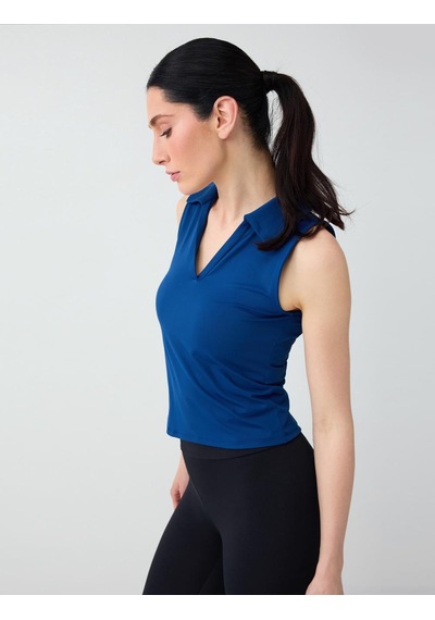 Jimmy Key Kobalt Polo Yaka Kolsuz Dar Kesim Örme Bluz 6sw036794165