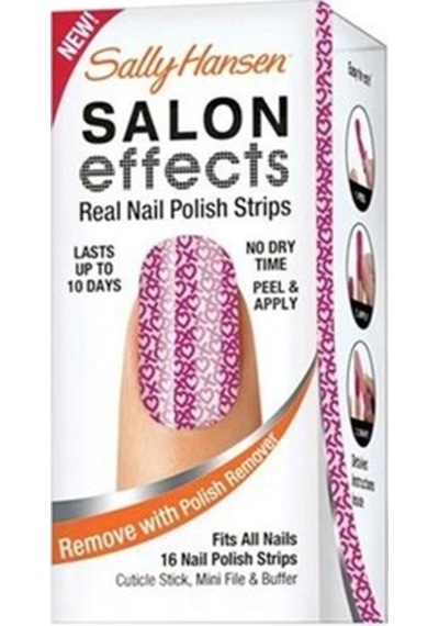 Sally Hansen Salon Effects - Gerçek Ojeden Yapılan Desenli Tırnak Bantları - Cross My Heart 4422-05