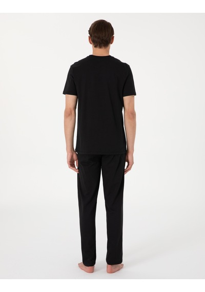 Pierre Cardin %100 Pamuk 6081 Luxury Kısa Kol Erkek Pijama Takımı Siyah