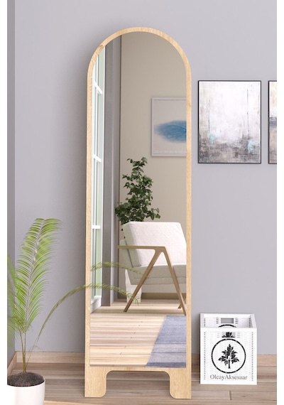 Sonomo 120x43 Cm Ayaklı Tek Kubbeli Salon Antre Çocuk Odası Banyo Wc Yatak Odası Boy Aynası Sonomo