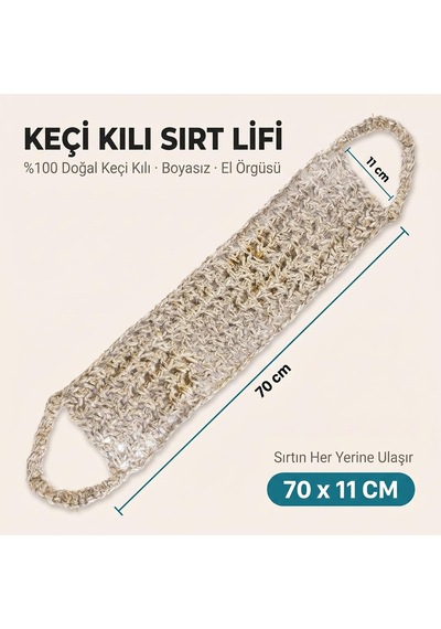 Lexroo Keçi Kılı Sırt Lifi El Örmesi. 70 Cm 11 Cm Gri