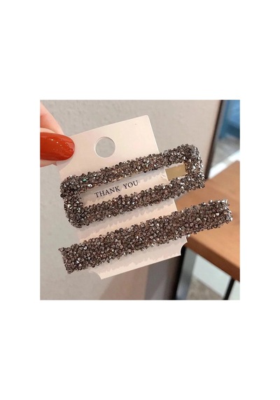 So-much Kadın Yeni Sezon Lüx Doğal Taş 2'li Kart Yan Pens Çıtçıt Toka Gri-8 Gri - 105316552 Gri - 105316552 Gri