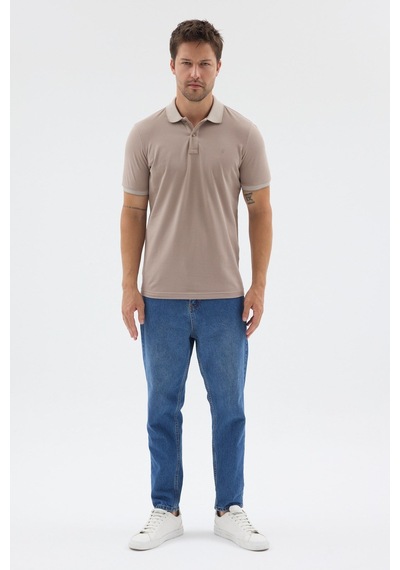 Camel Polo Yaka Pike Kısa Kol Slim Fit %100 Pamuk Tişört 1011260171