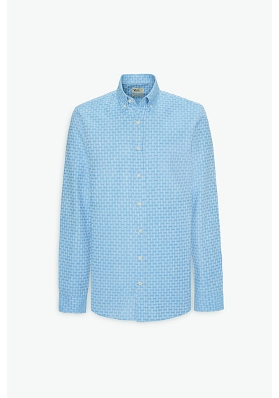 AC&Co / Altınyıldız Classics Erkek Acık Mavı %100 Pamuk Slim Fit Dar Kesim Düğmeli Yaka Armürlü Gömlek Acık Mavı AC&Co / Altınyıldız Classics Erkek Acık Mavı %100 Pamuk Slim Fit Dar Kesim Düğmeli Yaka Armürlü Gömlek Acık Mavı