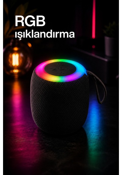 Metaforce Rgb Işıklı Şarjlı Bluetooth Hoparlör - Type-c - Fm Radyo - Usb - Hafıza Kartı Siyah