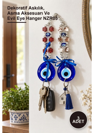 3 Adet Nazar Boncuğu Askılık Dekoratif Askılık, Asma Aksesuarı Ve Evil Eye Hanger Nzr05 Diğer