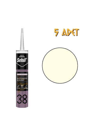 Selsil Silikonize Mastik Bej 500 Gr. - 5 Adet Bej