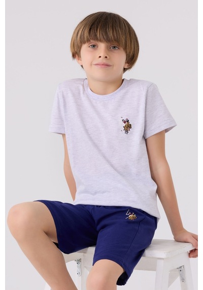 U.S. Polo Assn. U.s. Polo Assn Light Blue Gri Erkek Çocuk Bermuda Takım 5274-43528 Gri
