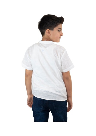 Eliş Şile Bezi Kısa Kol Şile Bezi Bodrum Erkek Çocuk Tshirt Beyaz 3001