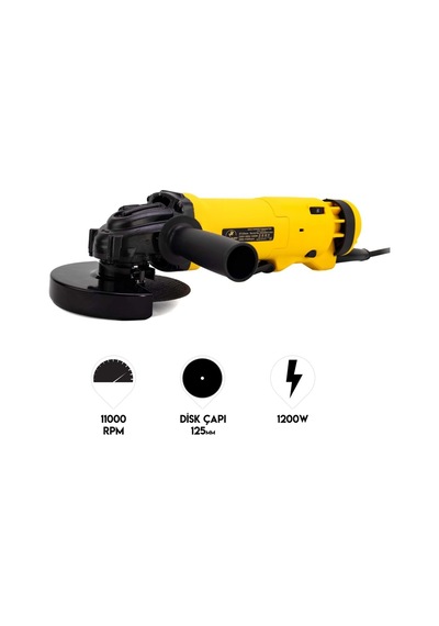 Dawreek Chelikbei DWE1200 Elektrikli Taşlama Makinesi 125 MM - Sarı