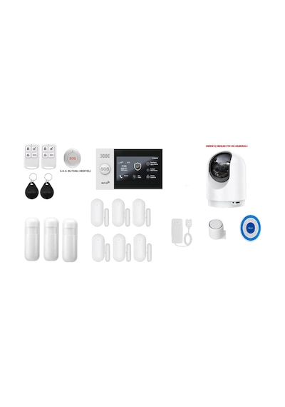 Tr Orta Plus Akıllı Güvenlik Seti Ptz Hd Kameralı Alarm Sistemi Tuya Smart Destekli Ev & İş Yeri Güvenliği