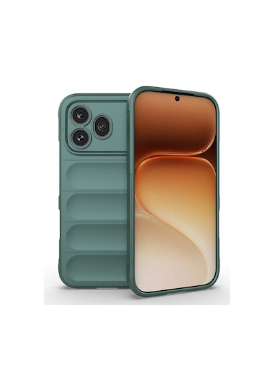 Honor 600 Pro 5g Kılıf Esnek Tpu Oyuklu Arka Yüzey Tasarımlı Zore Etnik Silikon Kapak - Koyu Yeşil