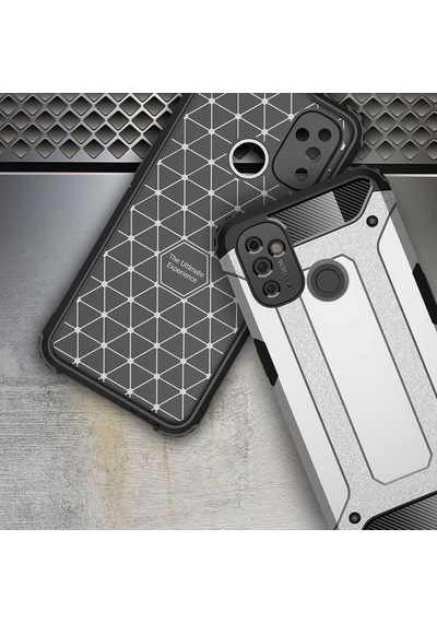 Noktaks - One Plus Uyumlu One Plus Nord N100 - Kılıf Çift Katman Zırh Tank Crash Military Kapak - Gri