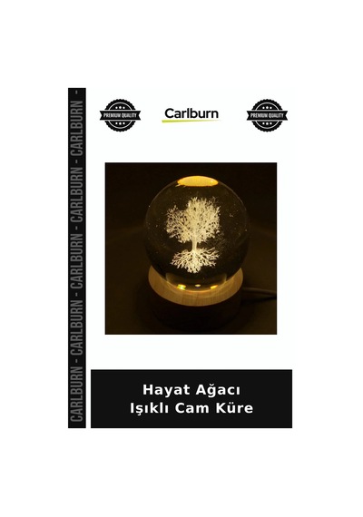 Özel Üretim Dekoratif Gece Lambası Ahşap Altlıklı Anlamlı Hediye Hayat Ağacı Işıklı Cam Küre