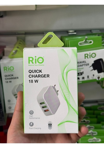 Rio Tech 18w 3 Çoklu Usb Girişli Şarj Adaptörü Bütün Usb Girişleri İle Uyumlu