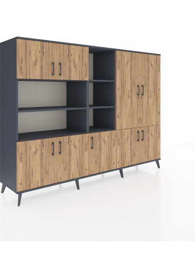 Hyperion Dolap 14 Raflı 9 Kapaklı 220x44x163 Antrasit-çam/antrasit Atlas Çam/antrasıt - Antrasıt Hyperion Dolap 14 Raflı 9 Kapaklı 220x44x163 Antrasit-çam/antrasit Atlas Çam/antrasıt - Antrasıt