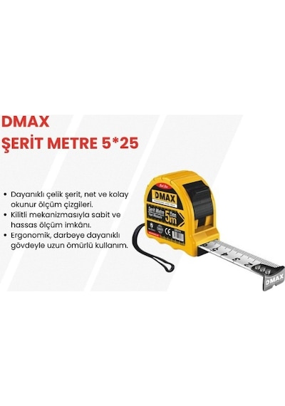Çelik Şerit Metre 5mt 25mm