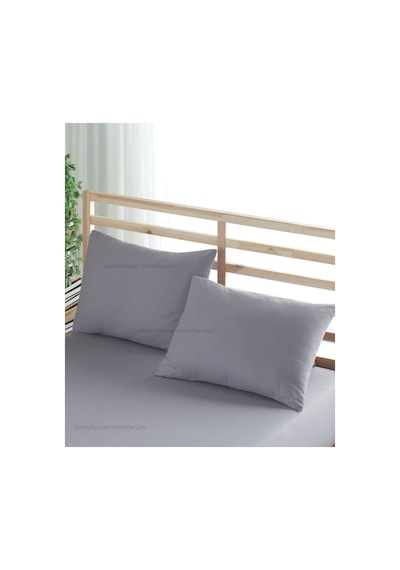 Formeya Ranforce %100 Pamuk Yastık Kılıfı 2 Adet 50X70 Kapaklı Gri