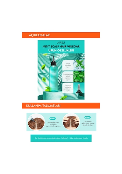 Missha Mint Scalp Hair Vinegar Nane Kompleksi İçeren Kepek Karşıtı Saç Sirkesi 200 ML