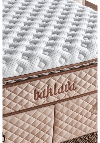 Baklava Yatak 140x200 Cm Çift Kişilik Ultra Ortopedik Çok Sert Pedli Lüks Yatak 30 Cm Krem Kumaş