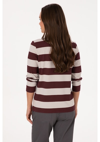 U.S. Polo Assn. Kadın Bordo Çizgili Polo Yaka Sweatshirt 50314207-VR177 U.S. Polo Assn. Kadın Bordo Çizgili Polo Yaka Sweatshirt 50314207-VR177
