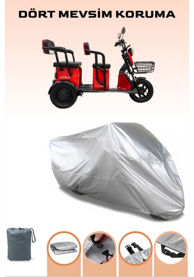 Gri Apec Apm5 3tekerlekli Motor Brandası Koruma Örtüsü