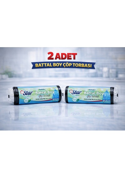 Star Plus Standart Büyük Boy Atık Poşeti 65x80 Cm 10 Adet Dayanıklı Sızdırmaz Atık Torbası 2 Adet