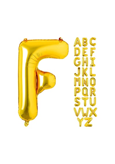 F Harf Gold Folyo Balon16 İnç 36 cm