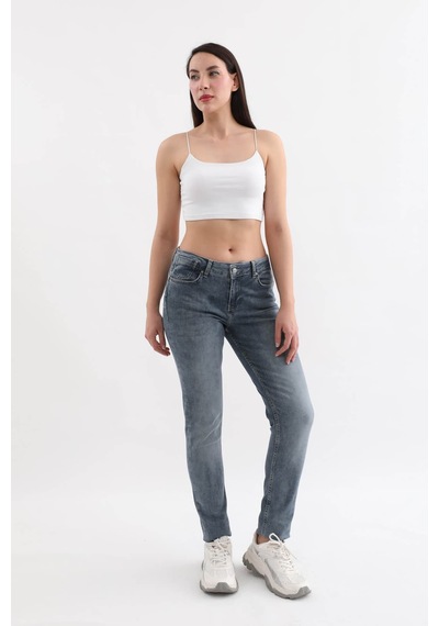 Kadın Normal Bel Likralı Slim Fit Jean Pantolon Mavi 001