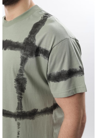 Madmext Mint Yeşili Bisiklet Yaka Baskılı Basic Erkek T-shirt E7109 Mint Yeşili Mint