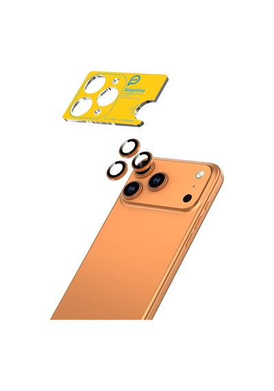 Piili Apple iPhone Uyumlu 17 Pro / 17 Pro Max Turuncu Safir Lens Koruyucu