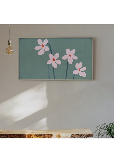 Modern Samsung Frame Tv Sanatı - Samsung Frame Tv İçin Resim Tarzı Sanat, Çiçek Sanatı 16:9 Çiçek Sanatı