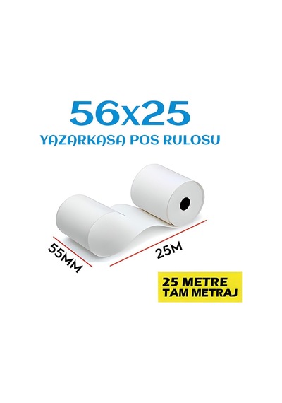 56x25 Termal Pos Rulosu 1 Paket-10'lu