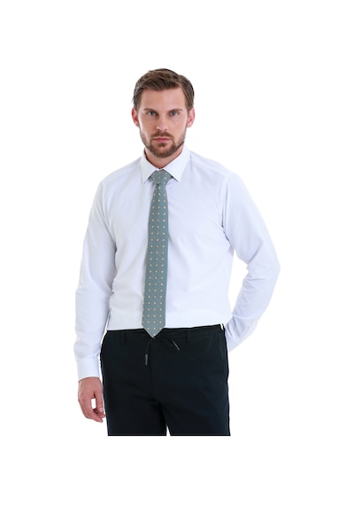 Hatemoğlu Beyaz Slim Fit Düz Slim Yaka Pamuklu Uzun Kollu Gömlek 30139 4111993