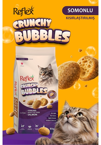 Reflex Crunchy Bubbles Kısırlaştırılmış Somonlu Yetişkin Kedi Maması 10 Kg