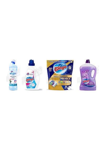 Bingo Oksi Jen 750 Ml + Amber Sıvı Det. 1755 Ml + Tablet Pro 20'li + Yüzey Tem. Fresh 2.5 Lt 4'lü Set Diğer