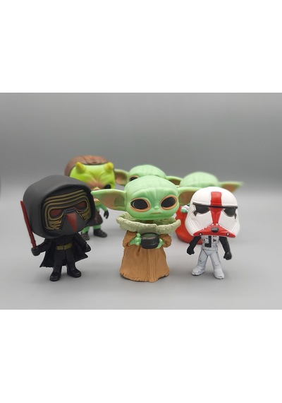 Mandalorian Grogu Baby Yoda İncinerator Stormtrooper Gamorrean Fighter Kylo Ren 6'lı Figür Oyuncak