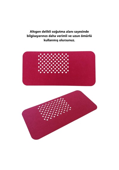 Keçe Masa Üstü Mouse Pad Ve Bilgisayar Düzenleyici 70x32 Cm Antibakteriyel Mat, Doğal Keçe Mat, Masa Koruyucu Altlık, Ofis Ve Ev İçin Minimalist Tasarım Fuşya Beyaz - Çok Renkli