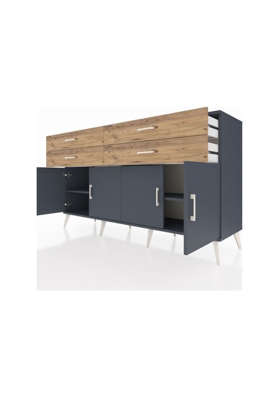 Hyperion Konsol 2 Raflı 4 Çekmeceli 8 Kapaklı 176x44x99 Antrasit- Antrasit-antrasit/çam Hyperion Konsol 2 Raflı 4 Çekmeceli 8 Kapaklı 176x44x99 Antrasit- Antrasit-antrasit/çam