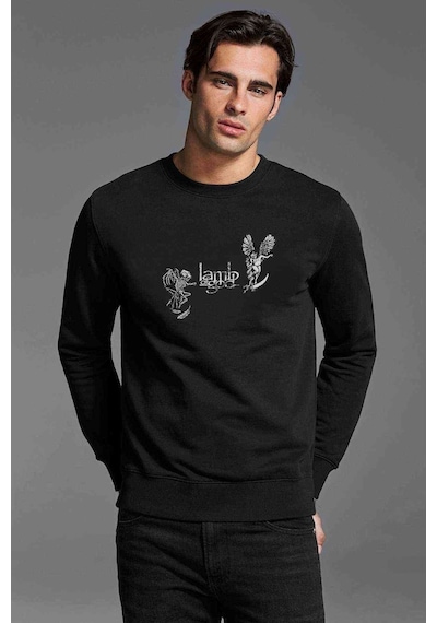 Lamb Of God Metal Rock Music Baskılı Siyah Erkek Sweatshirt (534719124)