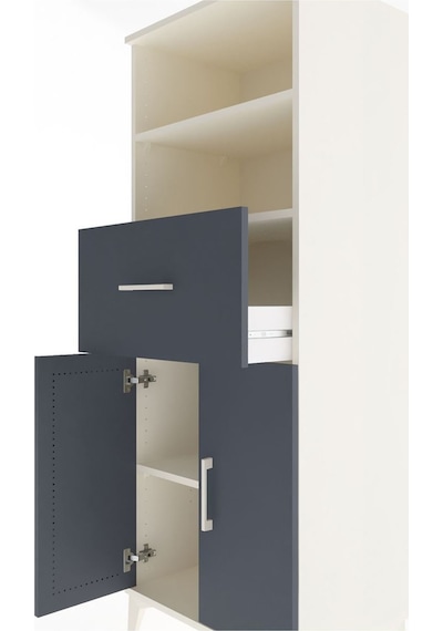 Hyperion Dolap 3 Raflı Tek Çekmeceli 2 Kapaklı 60x44x163 Aytaşı-antrasit Aytası