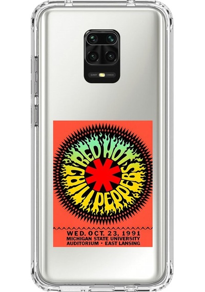 Xiaomi Redmi Note 9 Pro Uyumlu Şeffaf Kılıf Red Hot Chili Peppers Tasarımlı
