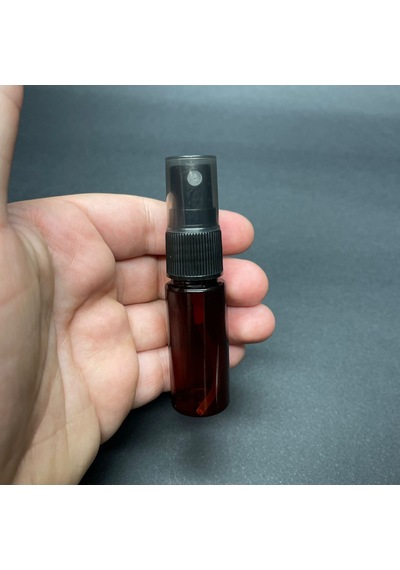 Kahverengi Silindir Pet Şişe Siyah Spreyli 15 ML
