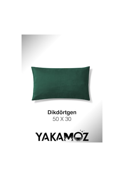 Zümrüt Yeşili Kırlent , Yastık Kılıfı Kadife Görünümlü Velvet Touch Serisi Zümrüt Yeşil