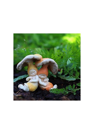 Uyuyan Shroom Bebekler, Minyatür Peri Bahçesi Ve Teraryum