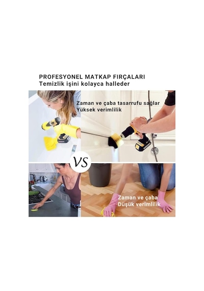 Polham Premium 22 Parça Profesyonel Ev, Ofis, Araç Detaylı Temizlik Seti, Matkap Uçlu Ultra Sağlam Set