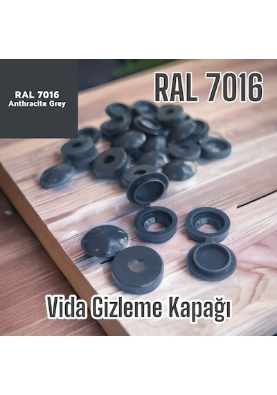 Tr'de İlk 100 Adet Antrasit Vida Gizleme Kapağı, Ral 7016 Antrasit Gri, Vida Kapağı