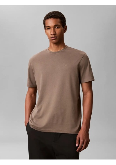 Calvin Klein Ss Supıma Chest Emb, Pay Kahverengi Erkek T-shirt