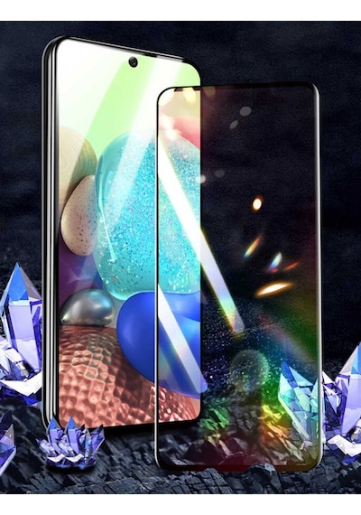 Samsung Uyumlu Galaxy M52 Davin 5D Cam Ekran Koruyucu Siyah